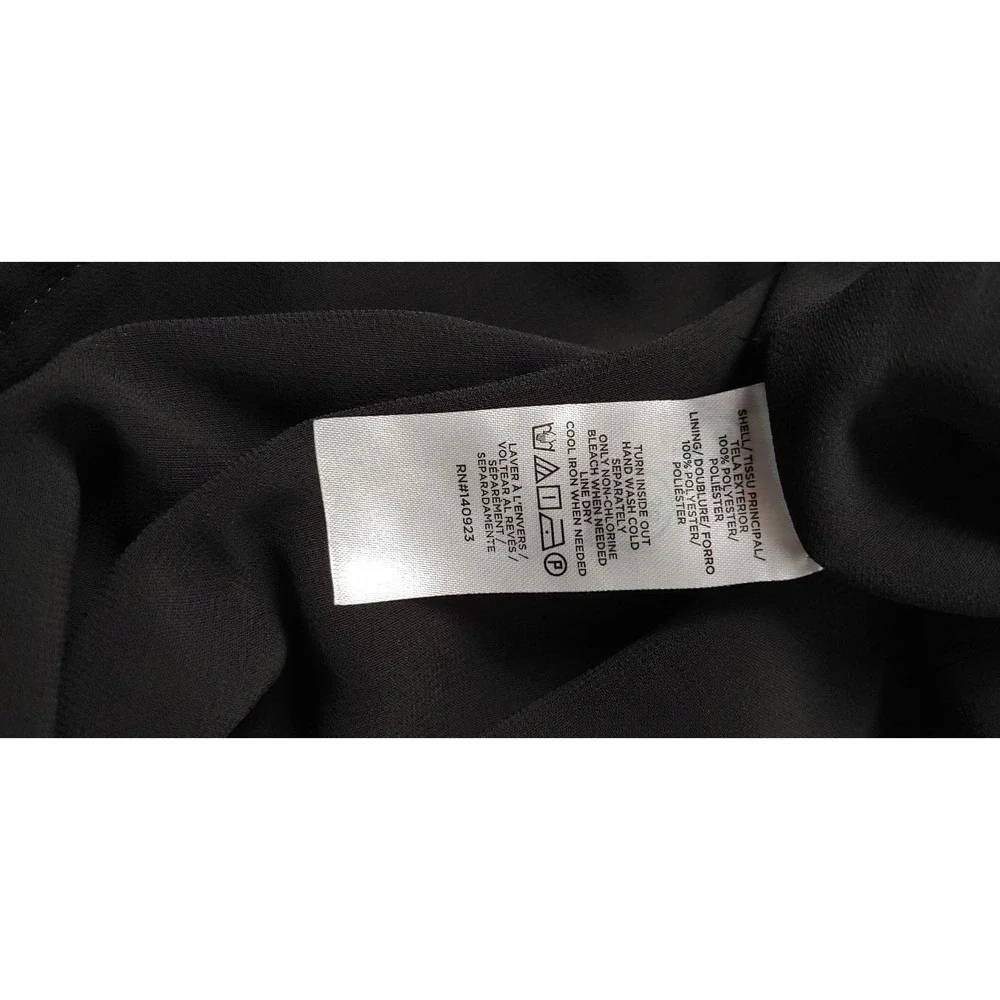 02 LOFT Outlet Petite Medium Petite Black Gold Metallic Dot Tiered Tunic‎ Blouse